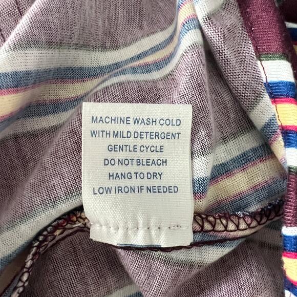 Passport Tie Front Button Down Striped Top Size XS - Picture 9 of 9